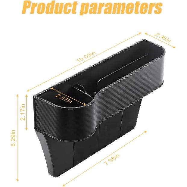 2er-Pack Autositzlückenfüller-Organizer, multifunktionale Sitzlücken-Aufbewahrungsbox mit Getränkehalter, zusätzliche Seitentaschen für die Konsole mit USB-Autoladegerät, Auto
