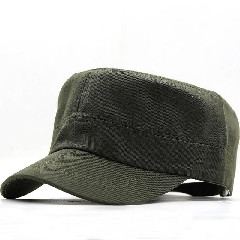 Simple Flat Hat, Men's Military Hat, Spring and Summer Solid Color Hat, Travel and Leisure Sun Hat, Outdoor Mountaineering Hat