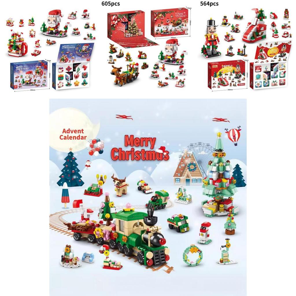 Engaging Compatible Lego Christmas Block Set With 24 Boxes And 400 To 800 Pieces
