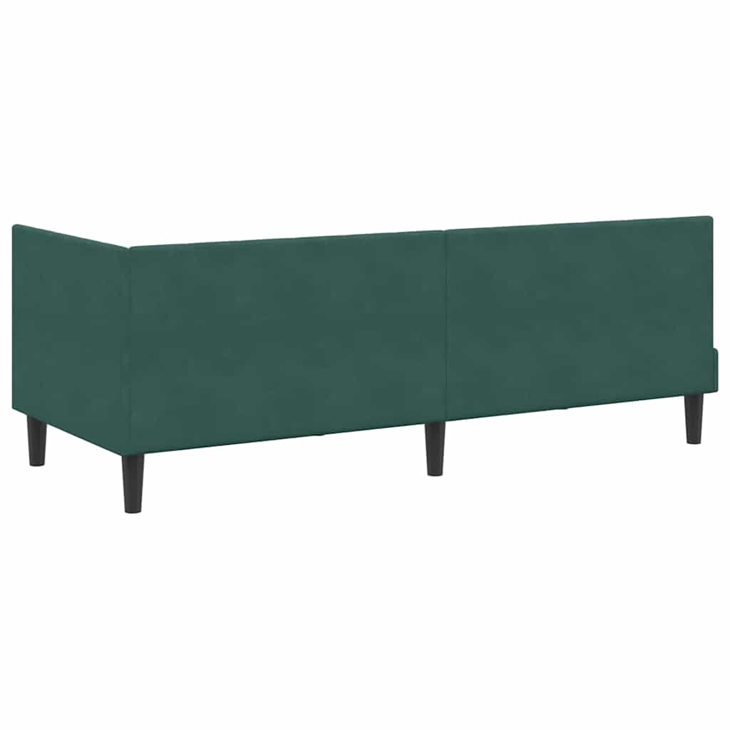 L Shaped Bed Frame with Headboard Dark Green 80 Cm X 200 Cm Velvet