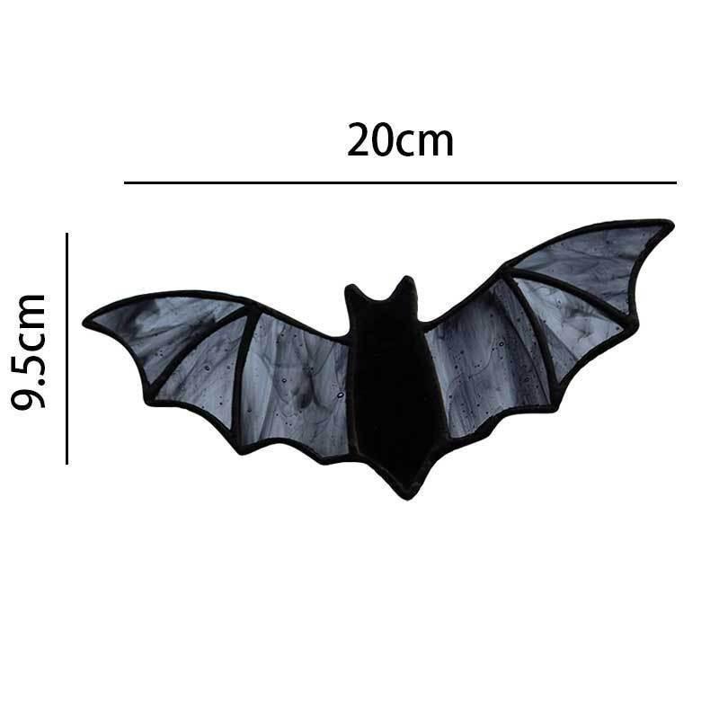 1PC Bat Stained Glass Suncatcher Window Hanging Acrylic Wall Art Decoration Party Festival Colorful Bat House Arrangement Props