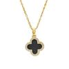 Cross Double Layer Four-Leaf Clover Mother-of-Pearl Necklace - Korean Simple Luxury Style Pendant, Trendy Internet Celebrity Hot Item.