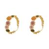 Elegant Multicolor Flower Hoop Earrings - Trendy & Versatile Fashion Accessories