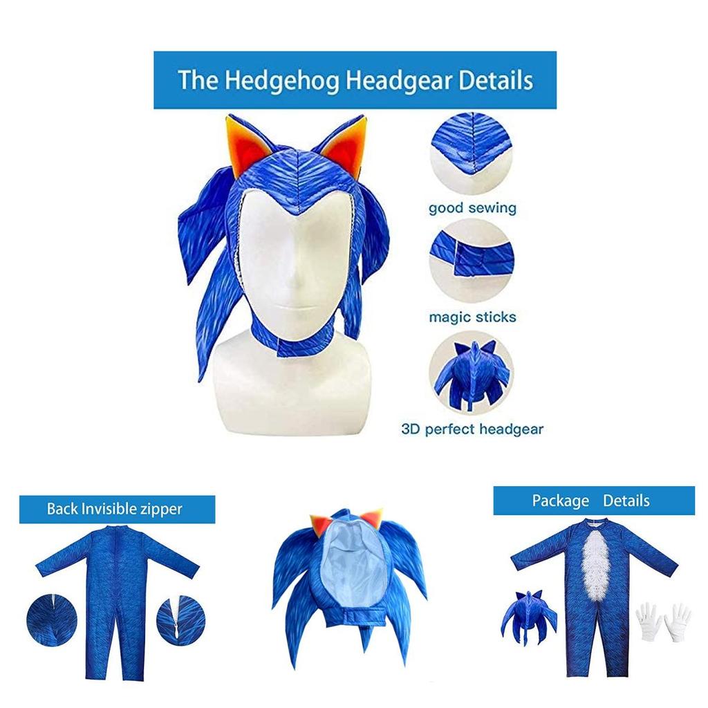 Παιδική Πολυτελής Στολή Sonic The Hedgehog Φόρμα Για Αποκριάτικη Μεταμφίεση