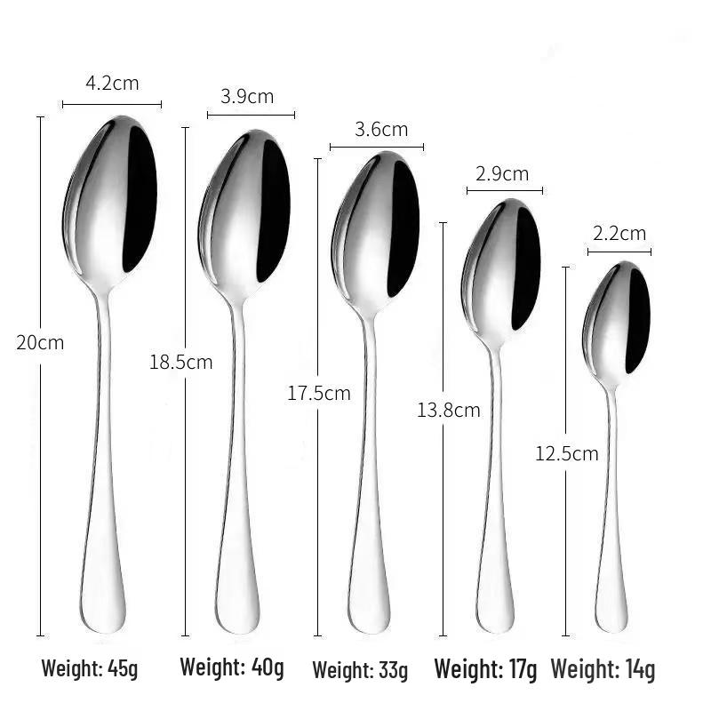 Cucchiaio appuntito in acciaio inossidabile ispessito: Piccolo, Caffè, Per Bambini, Da Mangiare, Mestolo, Cucchiaino da Dessert