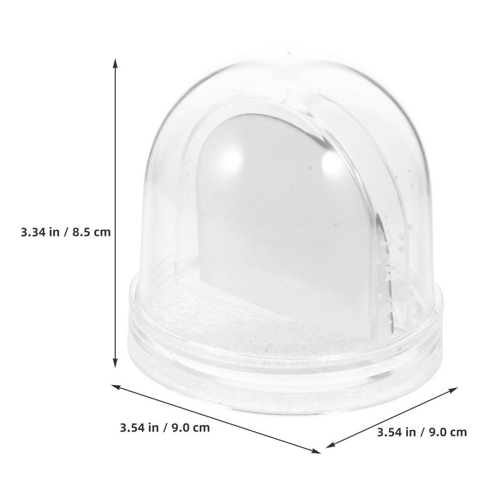 DIY Photo Snow Globe Mini Plastic Picture Frame with Blank Sublimation Insert Snowglobe Display Globe for Home Decor Gift