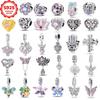 925 Silver Charm Bead Butterfly Dragonfly Firefly Suitable for Original Bracelet DIY Women's Jewelry Gift