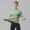 Men Running Shirt Quarter Zipper Athletic Shirt Quick Drying Long Sleeve Pullover Shirt for Workout Gym Jogging Golf