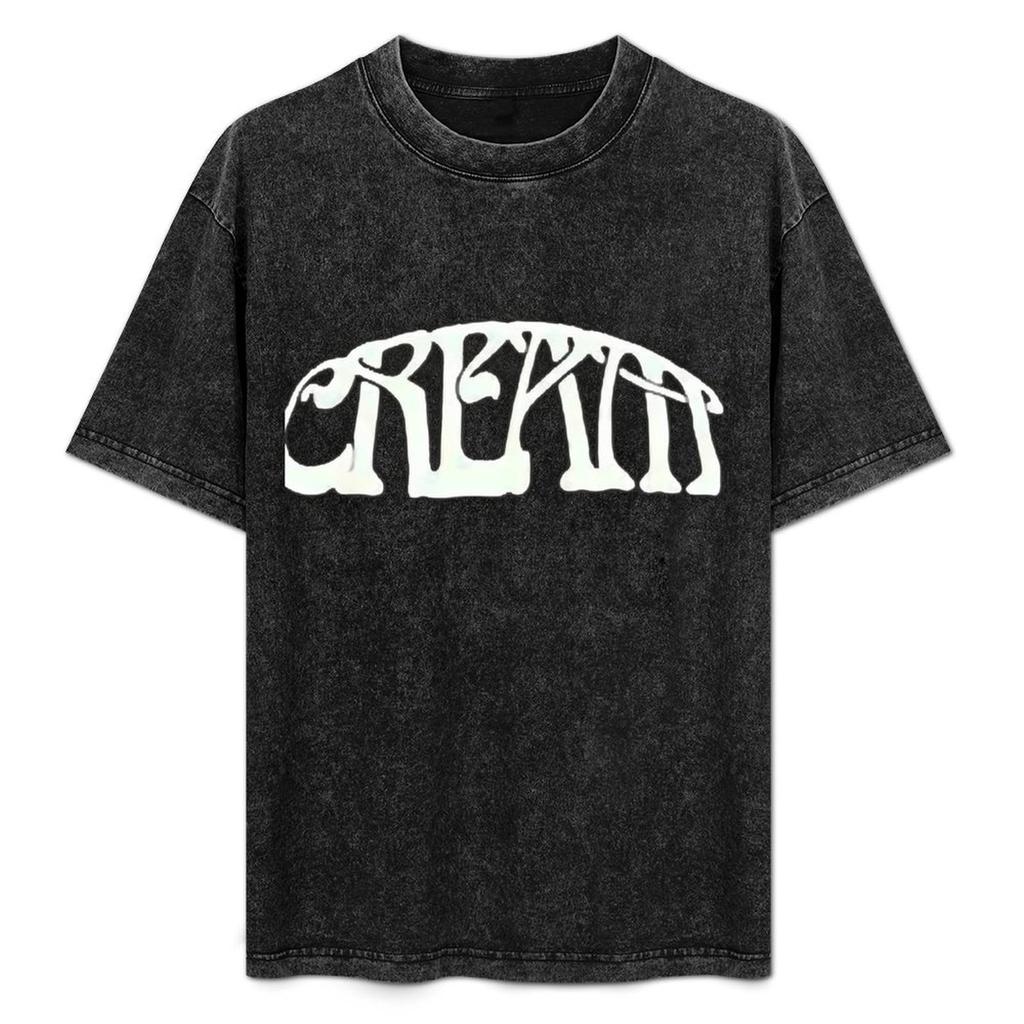 Cream Band Simple Cream Funny Disco Alternative Trend Tshirt All Match Print Short Sleeve Top