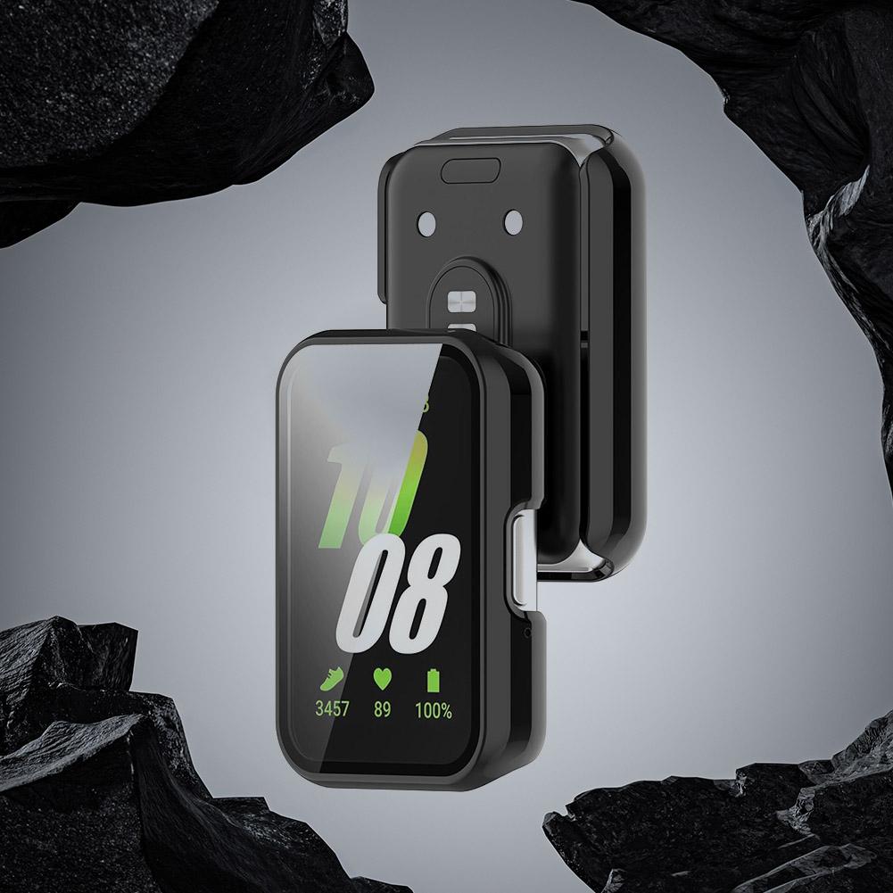 PC Watch Case Full Coverage Tempered Film Frame Anti-Fall Dustproof Anti-Scratch for Samsung Galaxy Fit 3 SM-R390