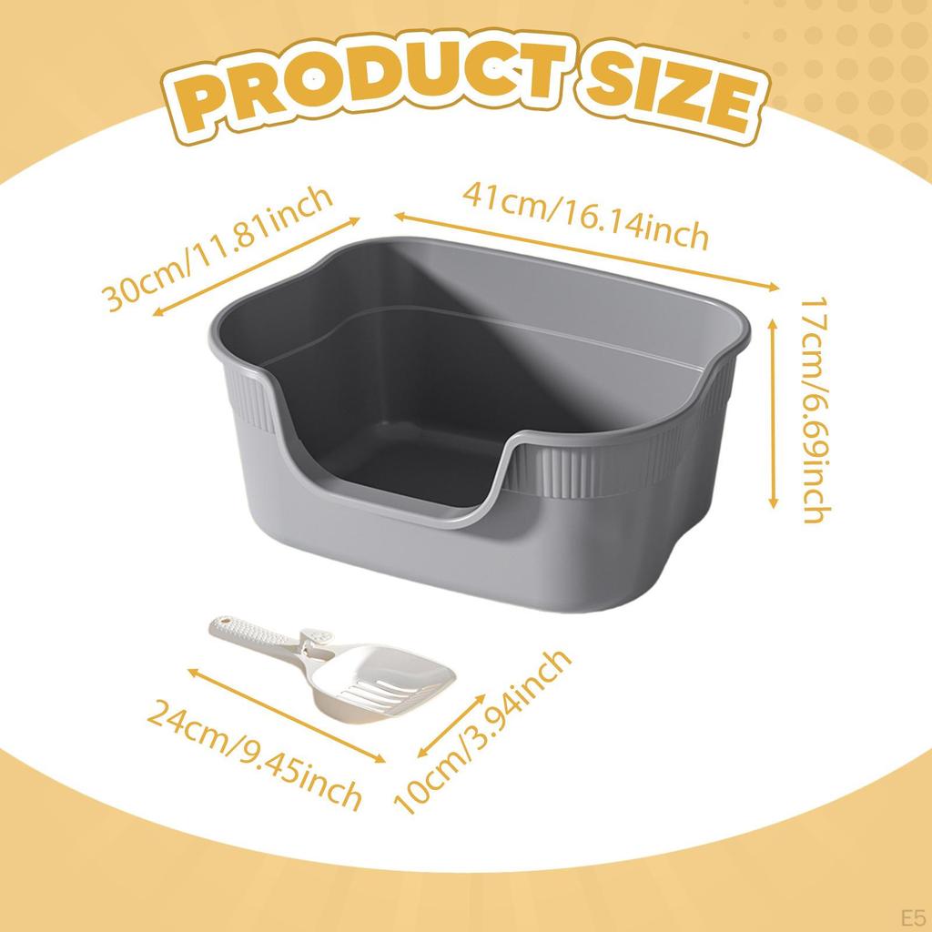 Cat Litter Box for Small and Large Cats Pet Supplies Kitty Pan Tray Toilet Sandbox