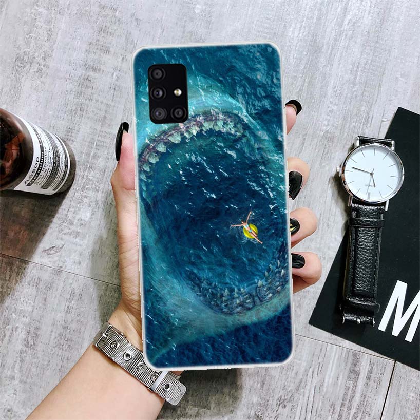 Ocean Monster Shark Swimming Phone Case For Samsung Galaxy A52 A32 A22 A12 A02S A50S A30S A51 A31 AA71 Note 20 Ultra 10 S10 Plus