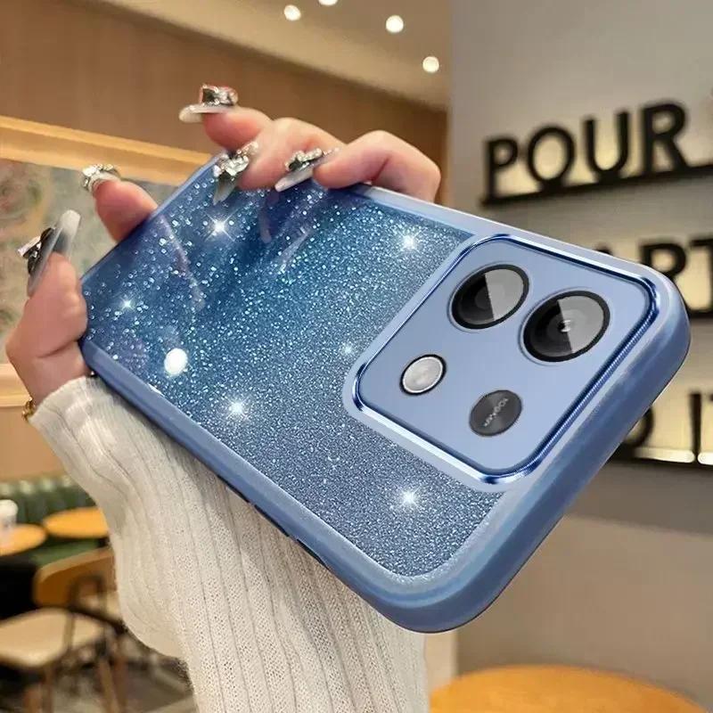 

Для Redmi Note 14 4G 14Pro блестящий градиентный мягкий силиконовый чехол для Redmi Note 14pro Plus объектив камеры Protetcor противоударный чехол для телефона Redmi note 14 5G синий