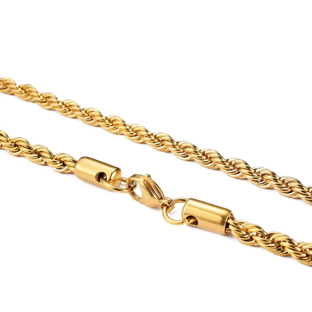 2/3/4/5/6 MM Rope Chain Necklaces For Men Women Twisted Sigapore Links Choker Basic Casual Punk Rock Stainless Steel Jewelry