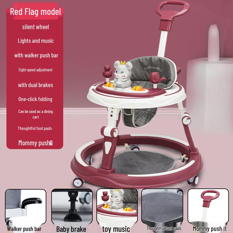 Multifunctional Baby Walker: Anti-Rollover, Anti-O-Leg, Sit-and-Push Learning Trolley