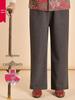 Chic Grandma Plus Size Woolen Pants, Fleece-Lined for Autumn/Winter 