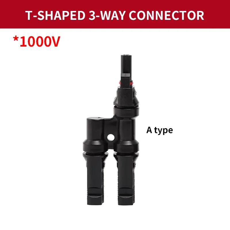 1/5/20/100 Pcs Photovoltaic Solar T Connector T-Type 2/3/4/5 Branch Male And Female Battery Module Panel PV Plug wire