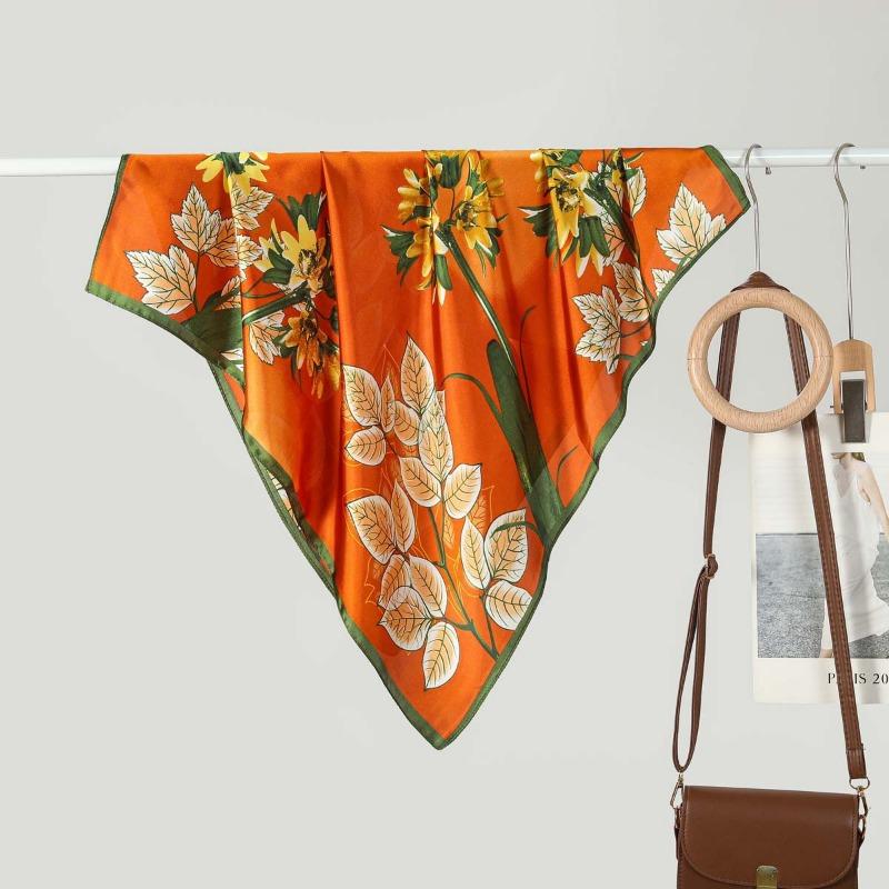 Women S Fashionable Versatile 70cm Square Silk Like Neck Scarf