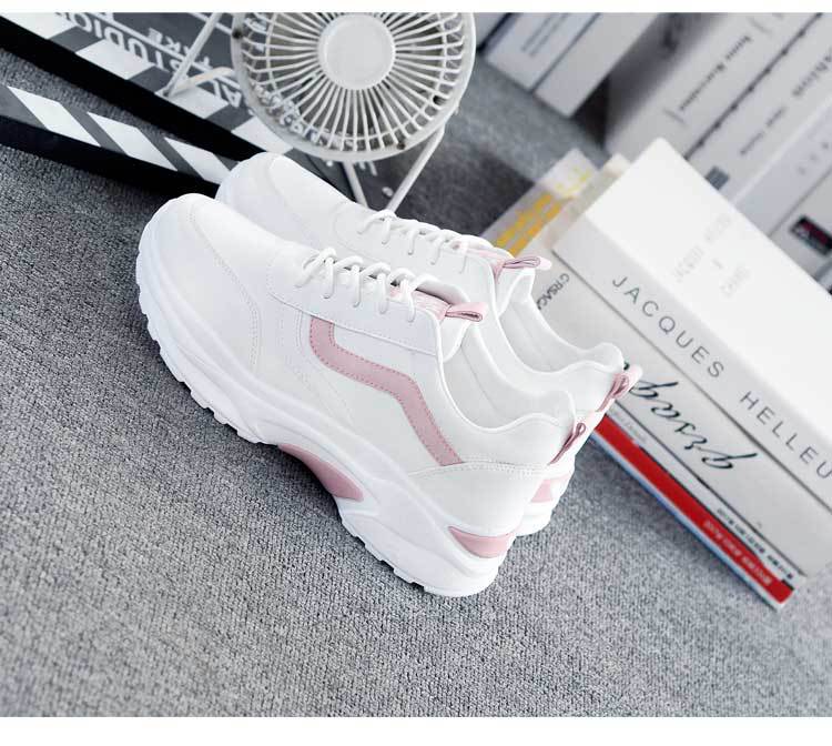 2025 Spring and Autumn New Versatile Dad Shoes Women's Platform Heightening Sports and Leisure Little White Shoes Ins Trendy Fashion