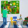 3.5Ft Children Teaching Felt Board Early Learning Farm Animals Felt Story Board Zoo Felt Board Interactive Play Kids Gift