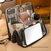 Large Capacity Women's Portable Vertical Cosmetic Bag with Multilayer Storage for Skincare and Travel