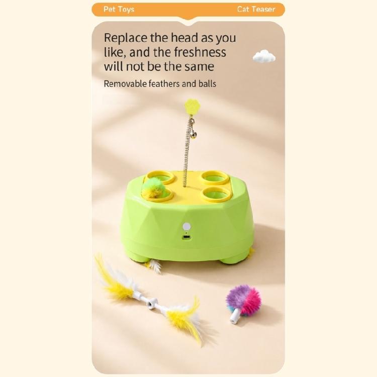 Indoor Play Device with Extending Lower Attachment, Moving Ball, Spring Attachment, and 4 Top Openings for Play