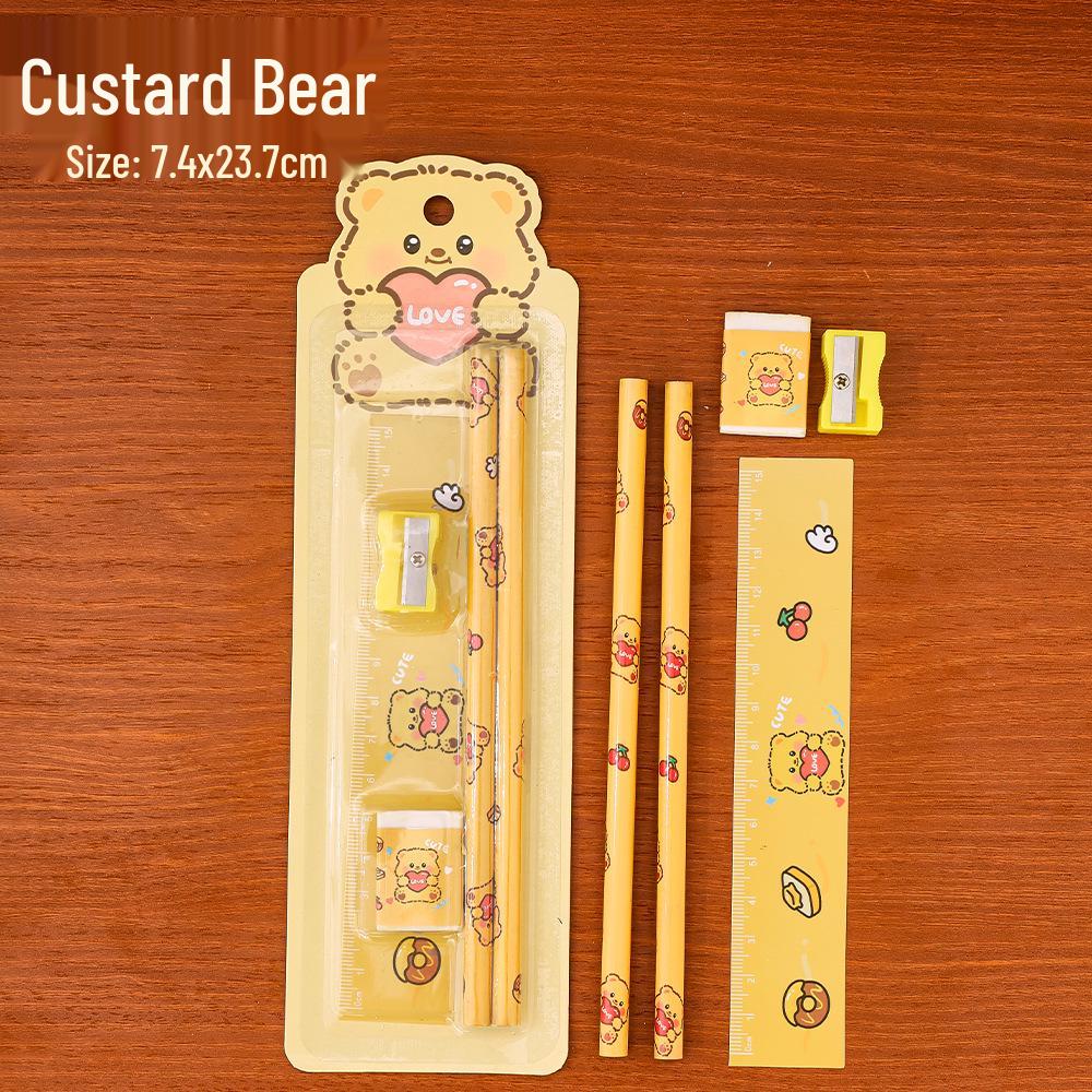 Cartoon Pencil Set: 5-Piece Student Stationery Gift for Kids, Perfect for Back-to-School or Kindergarten Prizes