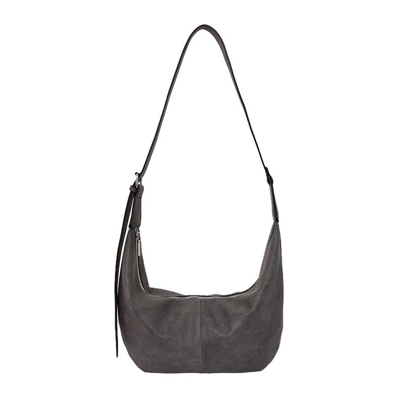

Casual Solid Color PU Underarm Women s Handbag Minimalist Large Capacity Crossbody Purse Soft Leather Crescent Hobo Shoulder Bag чёрный