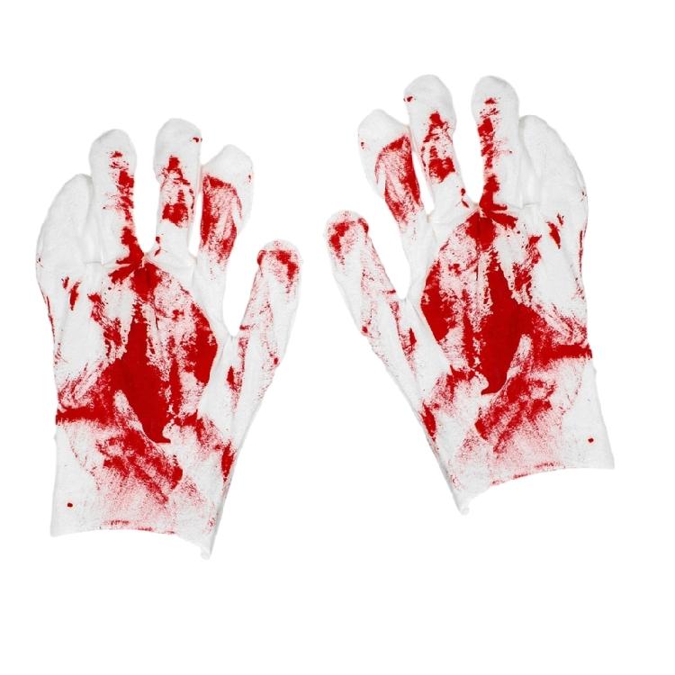 Ghostly Halloween Cosplay Bloodstain Print Gloves for Bone Chilling Style
