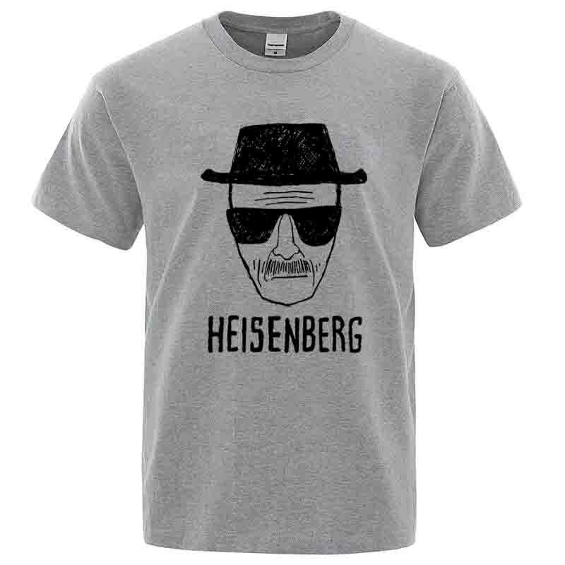 

Men Fashion Casual Top Quality Short Sleeve Cotton Blend Loose Heisenberg PrintedTshirt Casual Mens Tshirt Cool Summer Men Tops S разноцветный