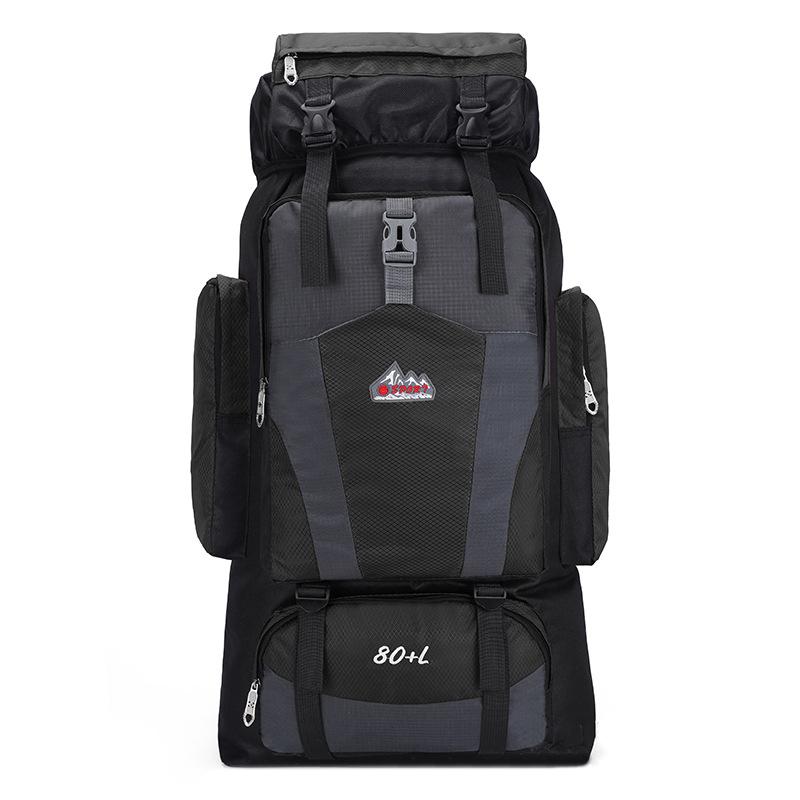 

Новый 80л очень большой вместительный походный рюкзак водонепроницаемый дорожный рюкзак для хранения вещей легкая сумка для альпинизма 40*40*70cm чёрный