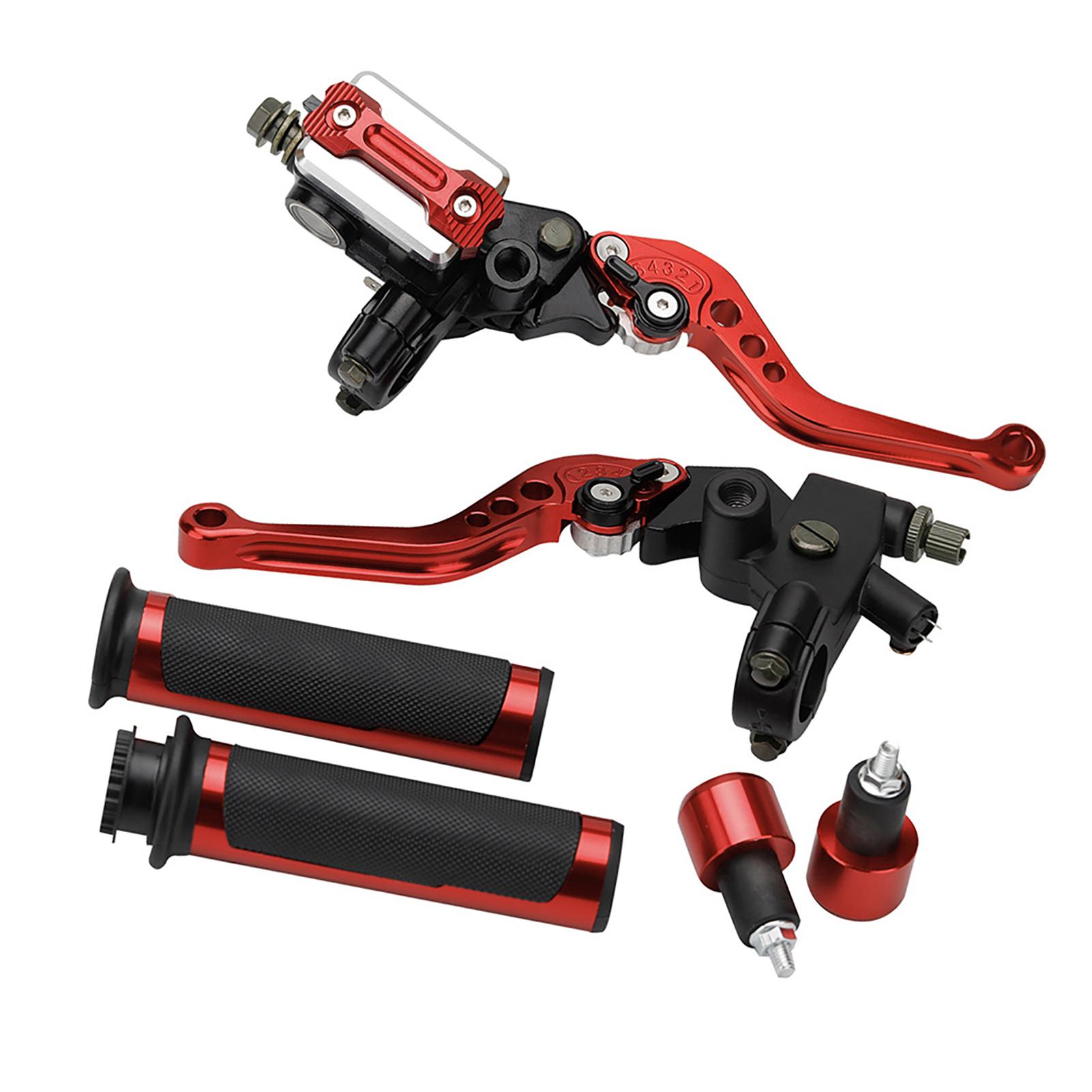

Motorcycle 7 8 22mm Handlebar Brake Master Cylinder Clutch Lever Left & Right Set Universal Fit for Scooters Sports Red красный