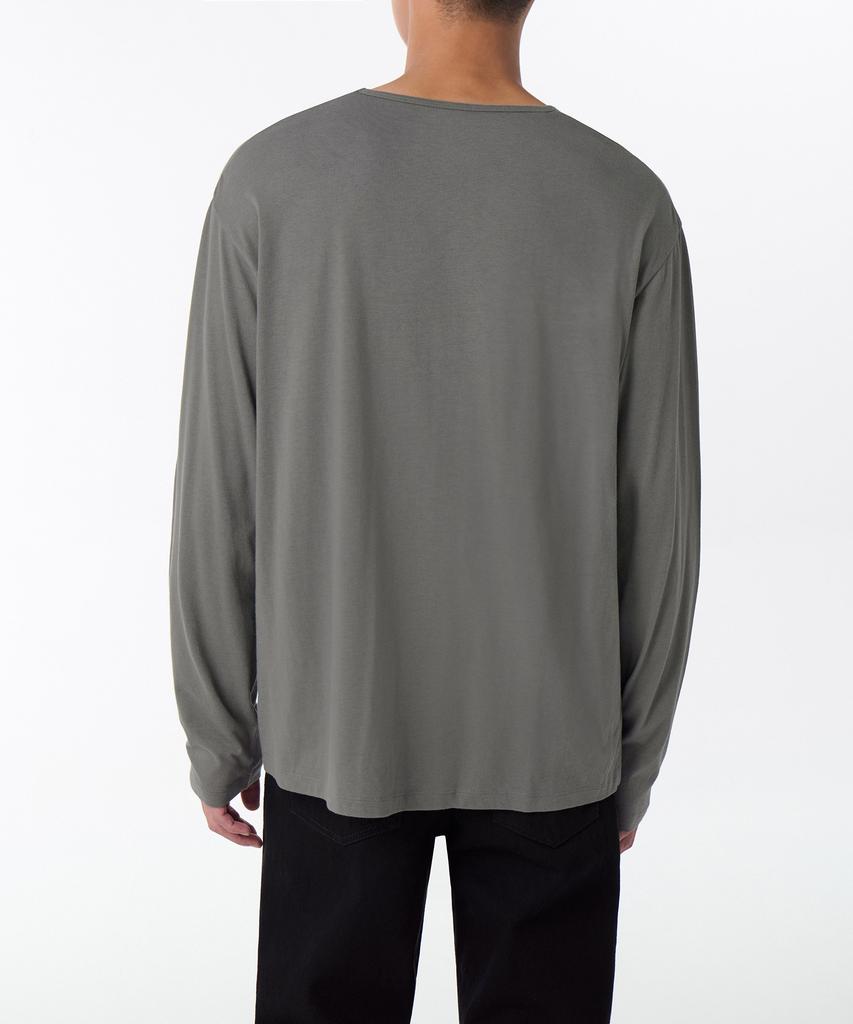 MUSINSA STANDARD Relaxed Cr Scoop Neck Long Sleeve T-Shirt [Khaki Gray]