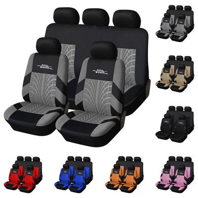 Set di 5 coprisedili per auto universali adatti alla maggior parte delle fodere per auto con dettagli sulle tracce degli pneumatici per Renault Logan 1 2004-2009