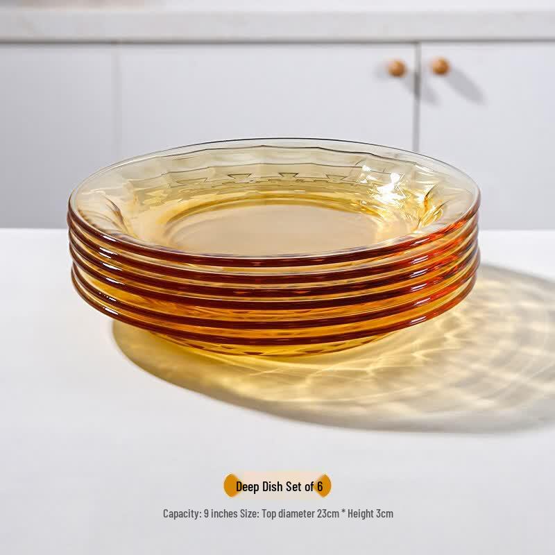 Youluo Amber Heat-Resistant Glass Bowl