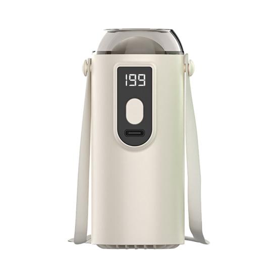 

Mini Portable Personal Fan Digital Display Quiet Operation Rotatable Clip Hat Fan Rechargeable Hanging Neck Fan with Lanyard бежевый