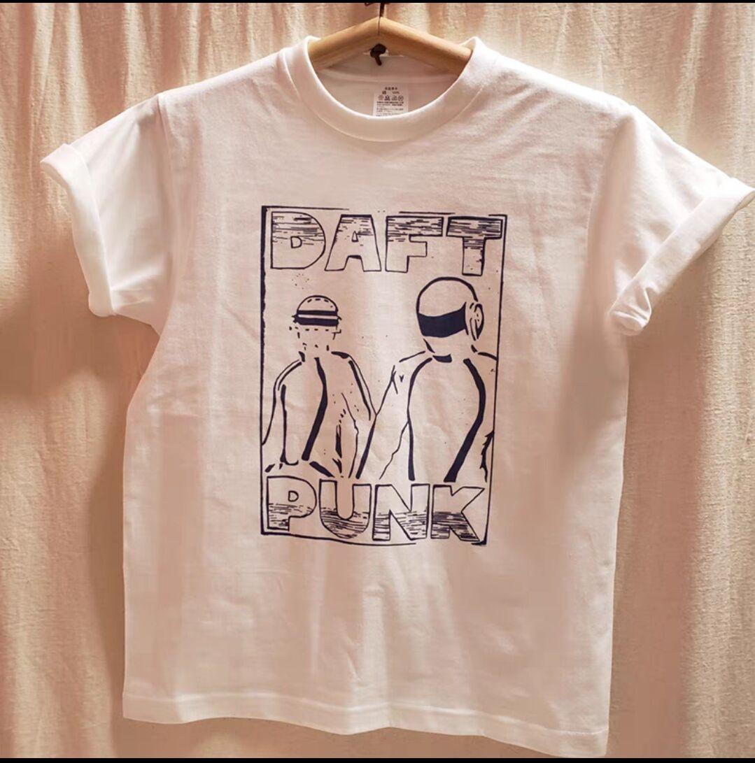 

2024 Футболка Daft Punk Летняя Мужская Хлопковая Топы Футболки Женская Повседневная Одежда Унисекс Женская Мода Однотонная Короткий Рукав Уличная Одежда 4XL