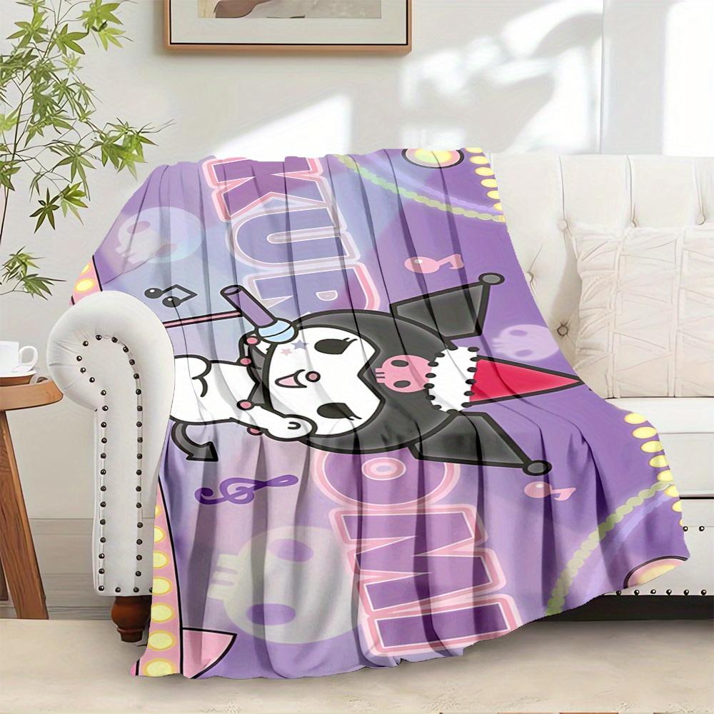 1pc Flannel Kuromi, Party Hat, Stage PerformanceThrow Blanket, Cartoon Truck Pattern Printed Blanket, Warm Cozy Soft Blanket For Couch Bed S 130x150cm