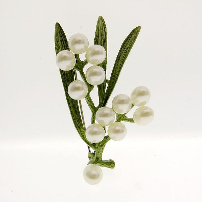 

Vintage Plant Leaf Brooches For Women Leaves Pearl Ginkgo Brooch Pin Corsage Classic Party Accessories