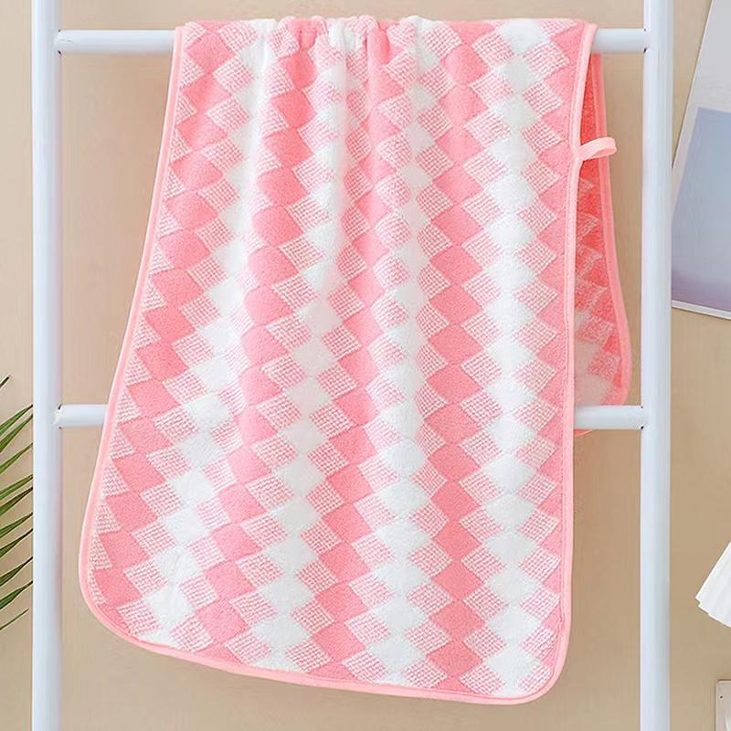 

Трехцветный клетчатый коралловый бархатный абсорбирующий бытовой полотенце для лица сухое полотенце для волос розовый