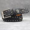 Unisex 7-Color 3D Spider Rivet Leather Belt with Snake Print