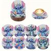 8pc/sets Big-eared Pet Diamond Painting Coasters DIY Diamond Art Coasters 5D Full Drill Diamond Coasters Acrylic Round Cup