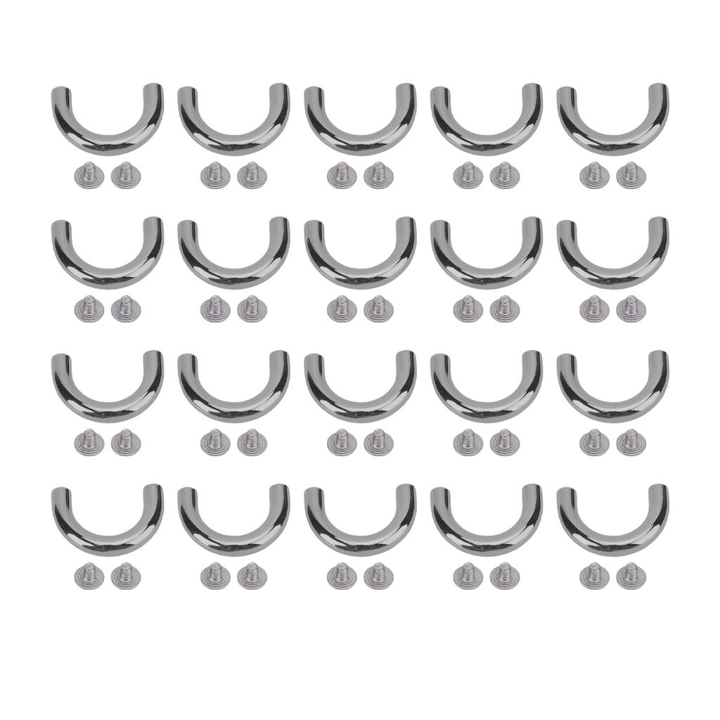 20 Sets D-Ring-Verbinderschnallen Zinklegierung und Eisen Multifunktional Galvanisiert Bogenbrücke D-Ri