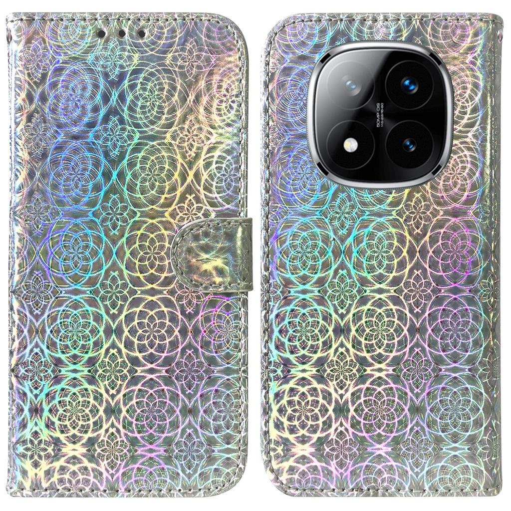 For Xiaomi Redmi Note 14 Pro 5G/Poco X7 5G Stand Case Dazzling Flower Leather Phone Cover