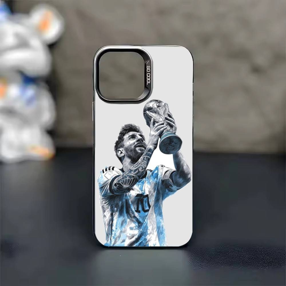 Piłka nożna L-Lionel m-Messi 10 Etui na telefon Dla iPhone 17 16 15 14 13 12 11 Pro Max Plus Srebrne cukierkowe Matowe Pokrowiec