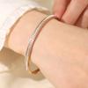 Simple Titanium Steel Gypsophila Bangle No Fading Light Luxury Temperament Full Diamond Bracelet For Women Jewelry