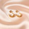 C-shaped Wide-plated Gold-plated Earrings Same Glossy Mini Earrings