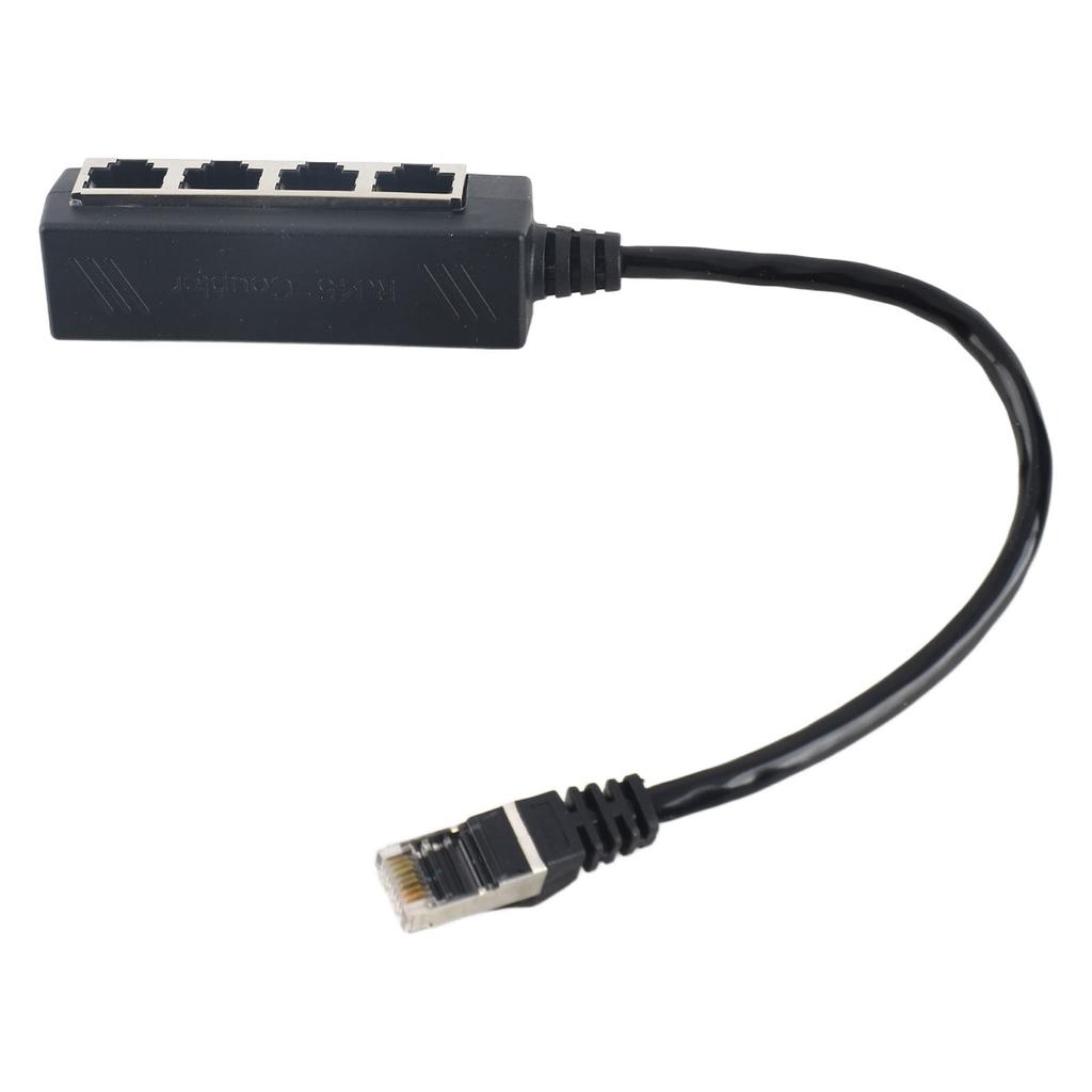 RJ45 Splitter Adapter 1 to 4 Port Smooth Transmission Excellent Connection Network Cable Adapter