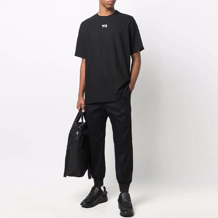 Y 3 T Shirts Men's Black Crew Neck Moderate Straight Fit HG6091