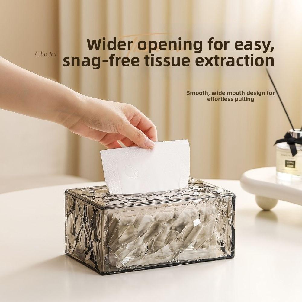 Dust Resistant Clear Tissue Box Non-Slip Desktop Tissue Dispenser Tissue Storage Case Bathroom